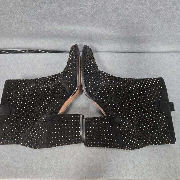 Rebecca Minkoff Blake Suede Studded Heeled Booties Size 10 - Picture 8 of 11